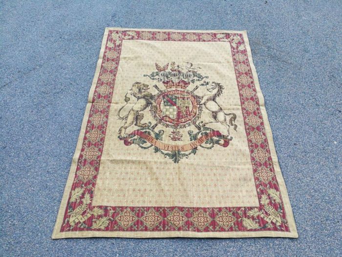 Antique Armorial Coat of Arms Scene Beautiful Wall Hanging Tapestry