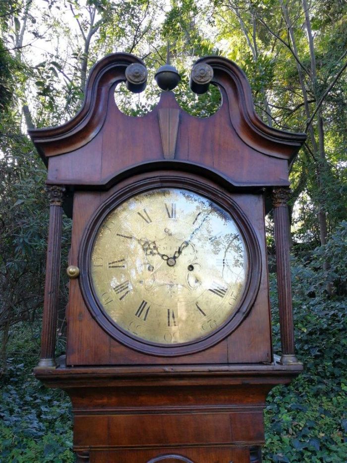 An Early 19th Century Mahogany and Oak Tall  Longcase/Grandfather Clock with Brass Dial Signed Smith Sheffield - Image 8