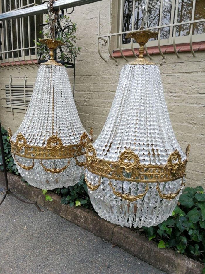 A Pair of 20th Century French  Empire Style Chandeliers - Image 4