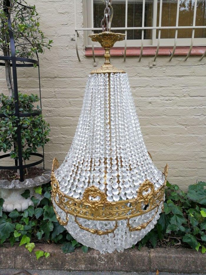 A Pair of 20th Century French  Empire Style Chandeliers - Image 6