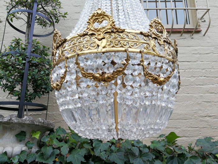 A Pair of 20th Century French  Empire Style Chandeliers - Image 7