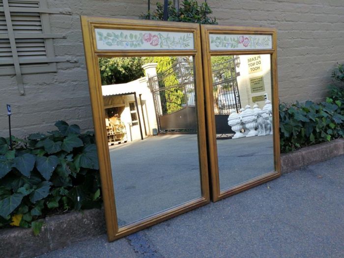 A 20th Century Pair OF French Style Gilt and Painted Mirrors - Image 3