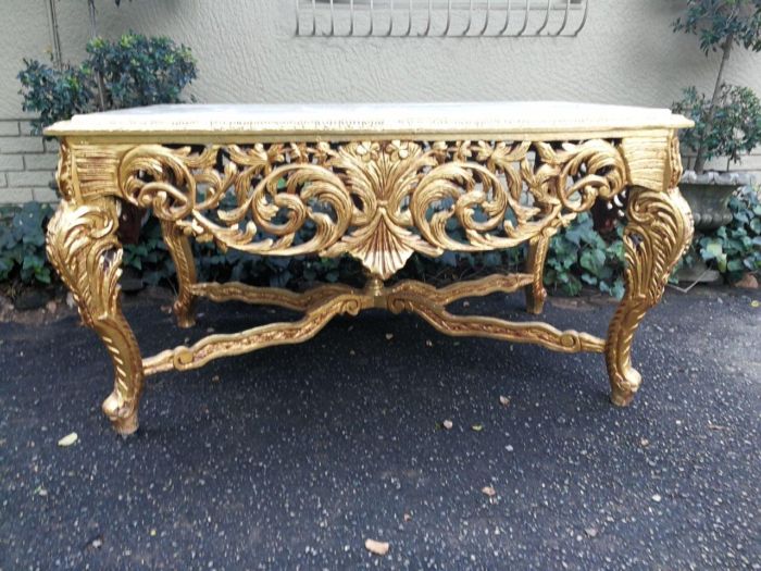 A French Style Ornately Carved Marble top Entrance/Centre Table - Image 2