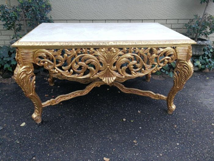 A French Style Ornately Carved Marble top Entrance/Centre Table - Image 3