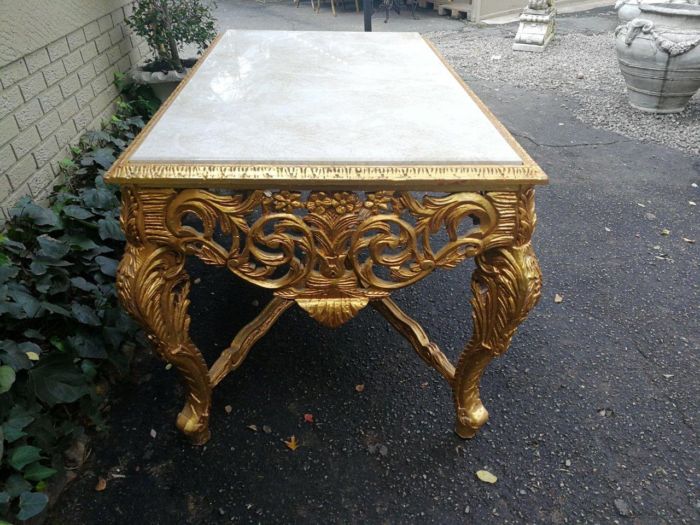 A French Style Ornately Carved Marble top Entrance/Centre Table - Image 5