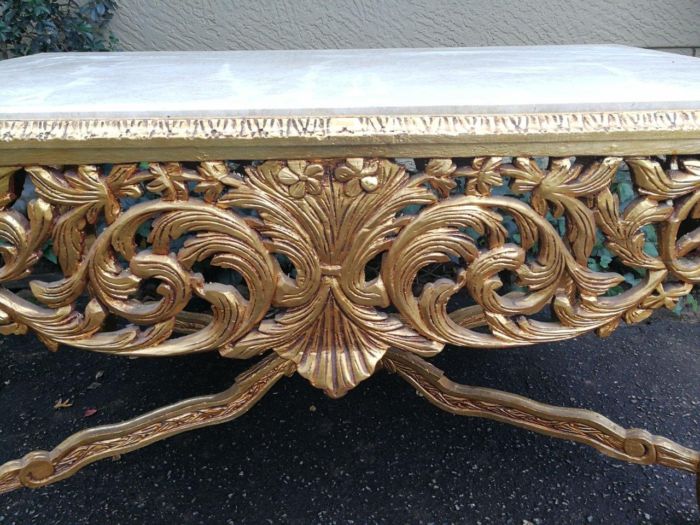 A French Style Ornately Carved Marble top Entrance/Centre Table - Image 7