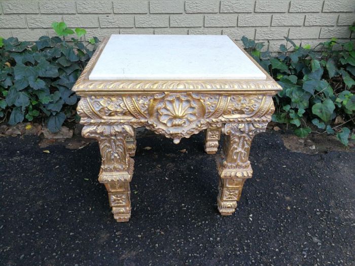 A French Style Ornately Carved Side Table