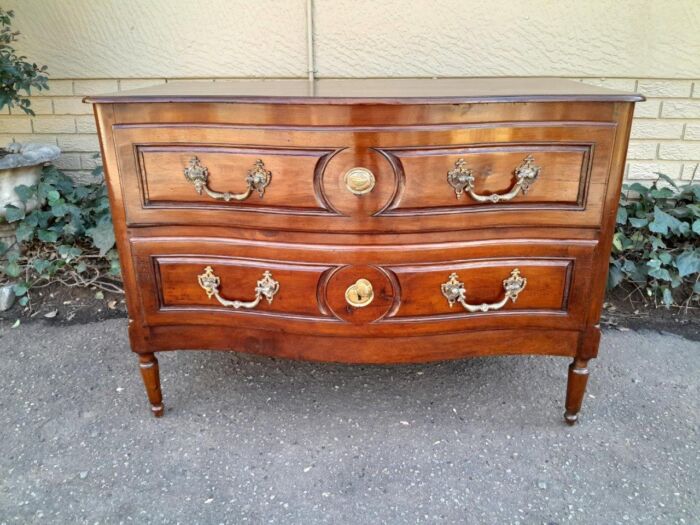 An Extremely Rare 18th Century French Provincial Fruitwood Chest of Drawers with Original Brass Hardware - Image 2