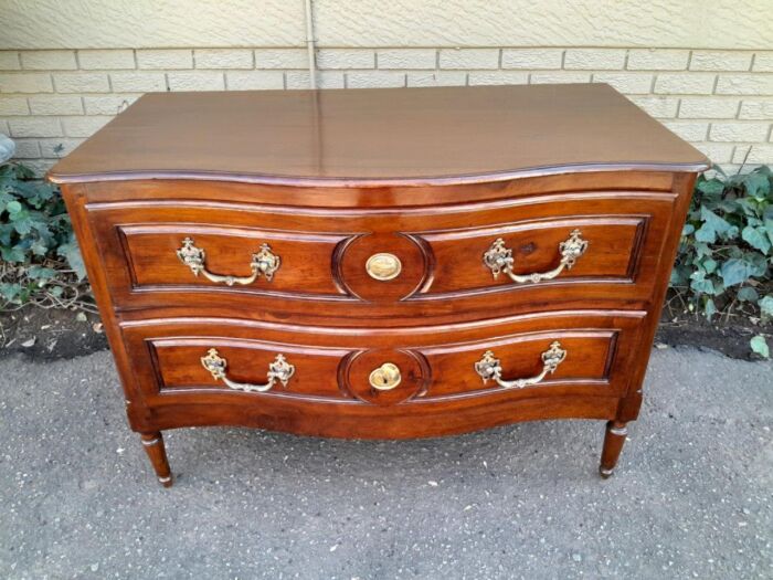 An Extremely Rare 18th Century French Provincial Fruitwood Chest of Drawers with Original Brass Hardware - Image 3