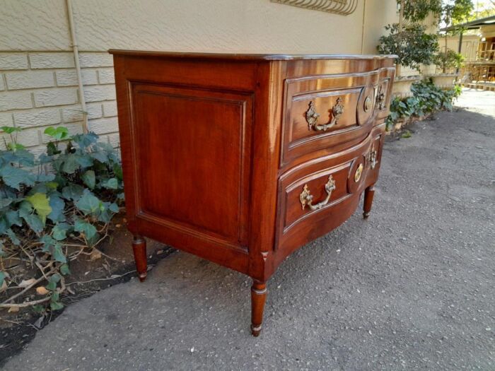 An Extremely Rare 18th Century French Provincial Fruitwood Chest of Drawers with Original Brass Hardware - Image 5