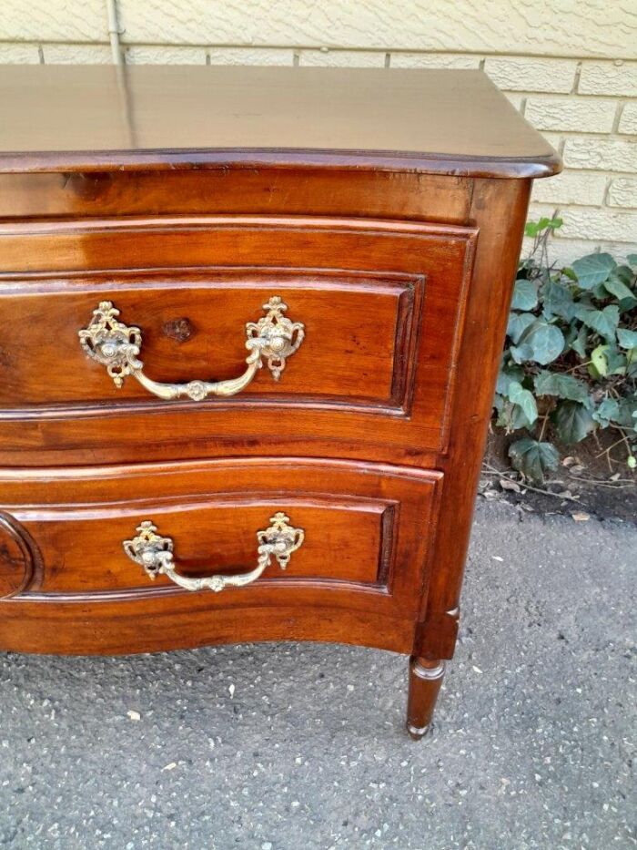 An Extremely Rare 18th Century French Provincial Fruitwood Chest of Drawers with Original Brass Hardware - Image 8