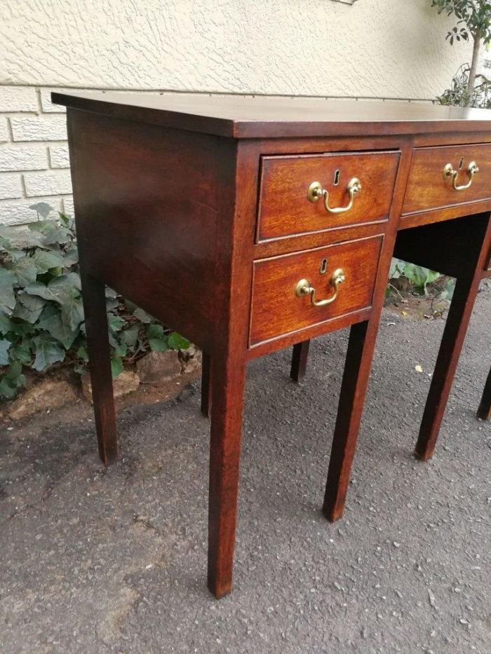 An 18th Century Oak Lowboy, With Brass Escutcheons And Loop Handles - Image 4