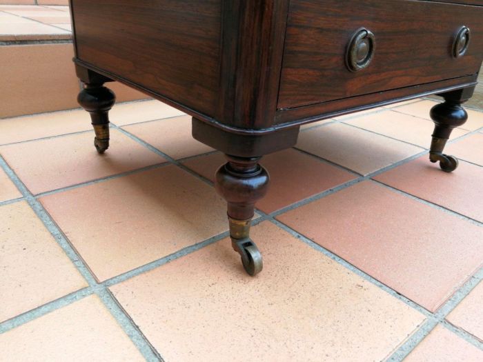 A Late 19th Century Victorian Rosewood Canterbury With Drawer And Brass Casters - Image 6