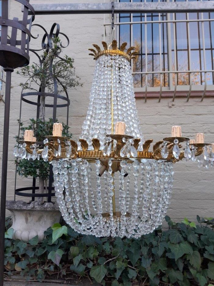 A Rare Pair of 20TH Century French Style Crystal Chandeliers ND - Image 4