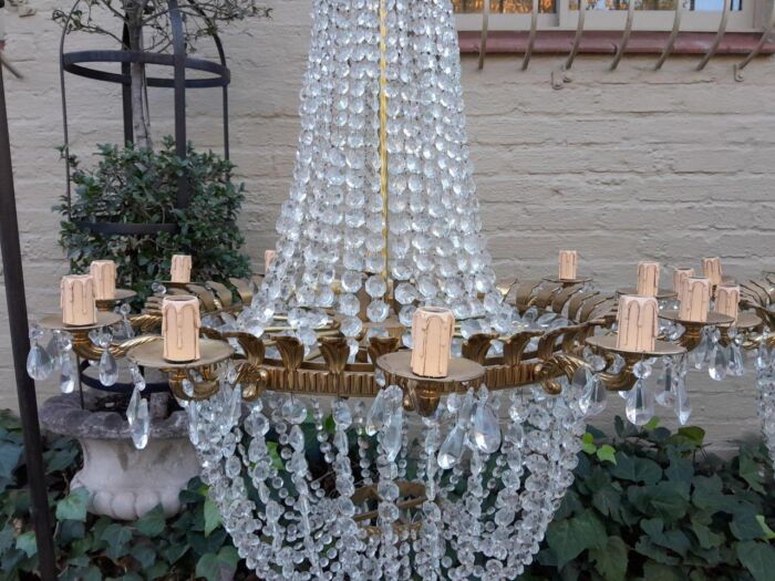 A Rare Pair of 20TH Century French Style Crystal Chandeliers ND - Image 8