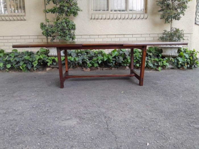 A Mid 20th Century Teak Buchmann Fold-out Extending Dining/Entrance/Refectory Table - Image 2