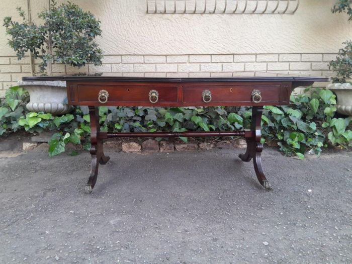 Mahogany Drop-side Library Table