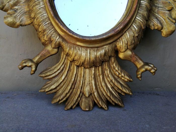 A 20th Century Pair Of Carved Mirrors With Stylised Bird Design - Image 4