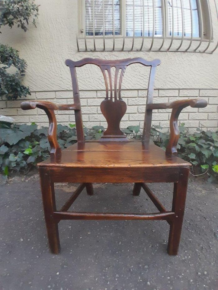 A Late 18th Century Circa 1880s Yew Wood Armchair