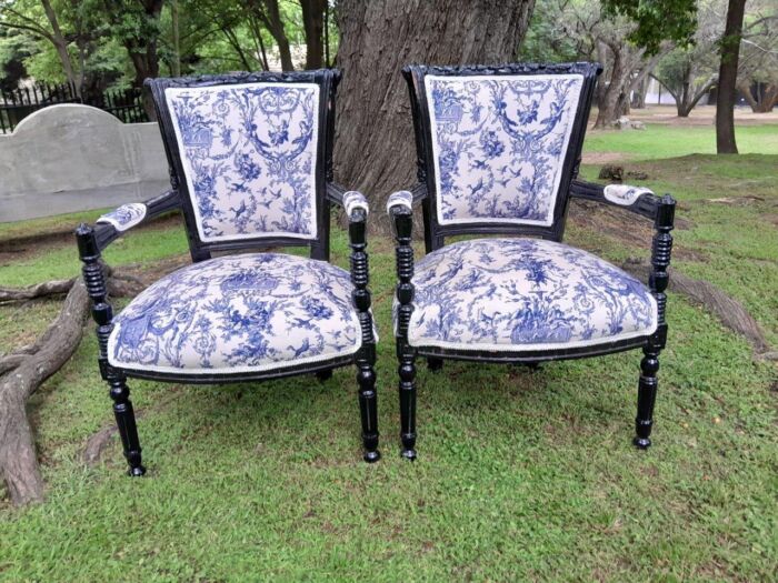 A Pair Of 20th Century French Louis XVI Styled Ornately Carved And Gilded Arm Chairs - Image 15