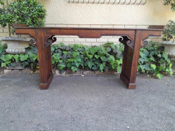 A 20th Century Chinese Elmwood Entrance / Hall Table