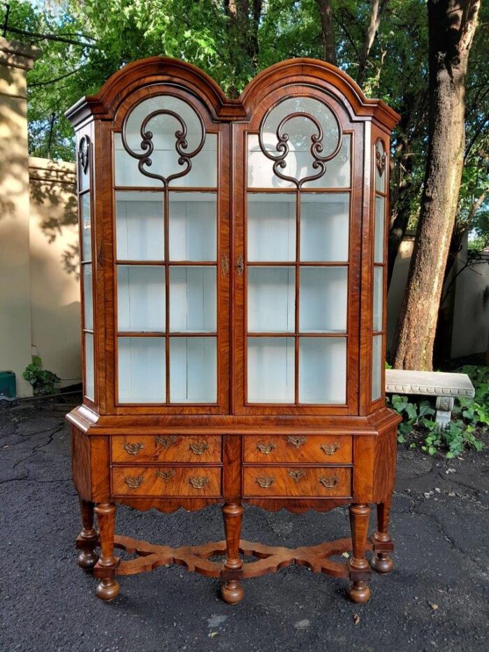 An18th Century Dutch Walnut Display Cabinet