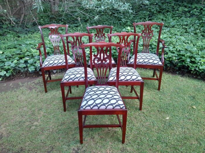 A 20th Century Set Of Six Mahogany Chippendale Style Chairs Including A Pair Of Armchairs/Carvers - Image 2