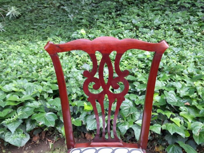 A 20th Century Set Of Six Mahogany Chippendale Style Chairs Including A Pair Of Armchairs/Carvers - Image 8