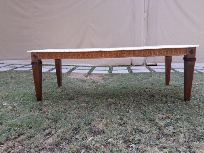 A 20th Century Dining Table in Wicker & Mahogany (sale price reflected - R18,800) - Image 3