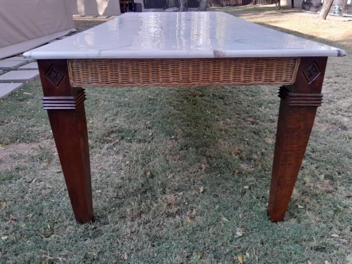 A 20th Century Dining Table in Wicker & Mahogany (sale price reflected - R18,800) - Image 11