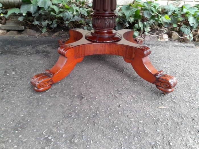 An Antique William IV Breakfast Table With Hinged Top On Castors - Image 6