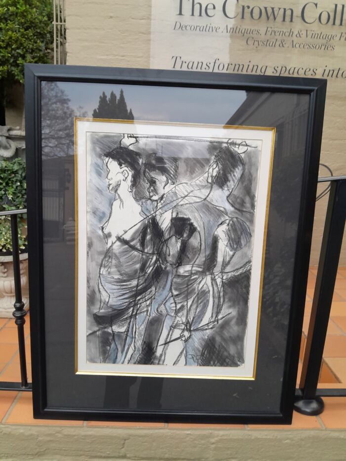 A 20th Century Charcoal And Pastel Signed And Dated 1992 ND - Image 4