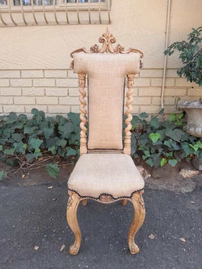 An Antique 19th Century Circa 1880 Mahogany Carved Chair In A Contemporary Bleached Finish