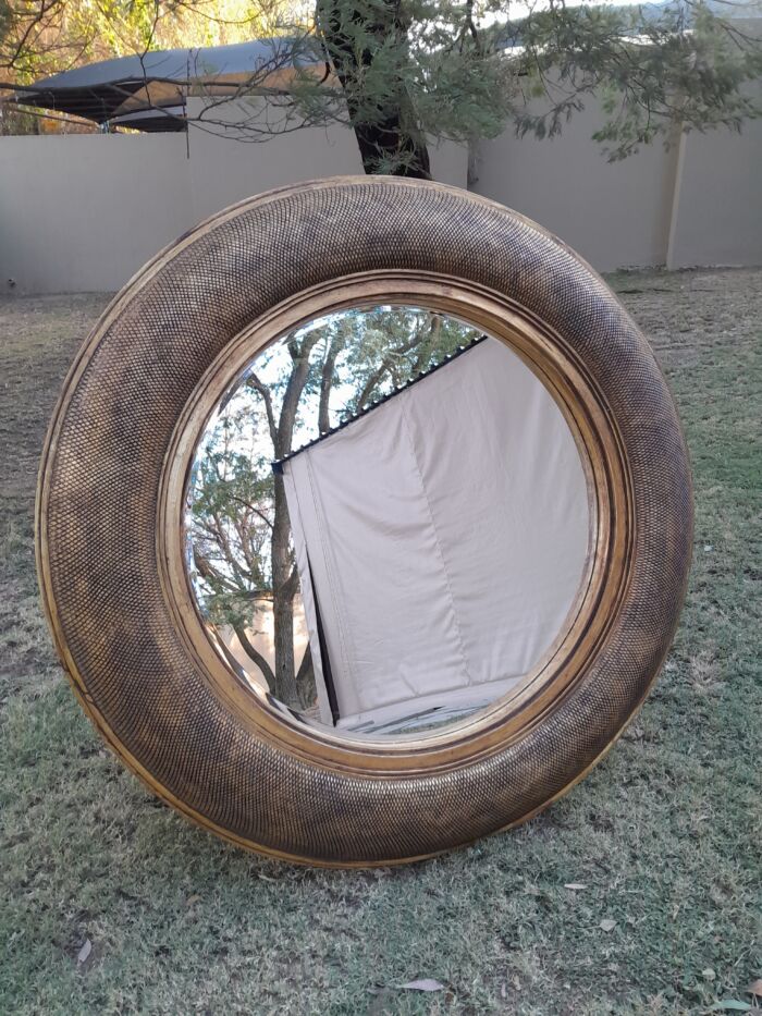 A Hang Gilded in Gold Leaf Bevelled Circular Mirror - Image 3