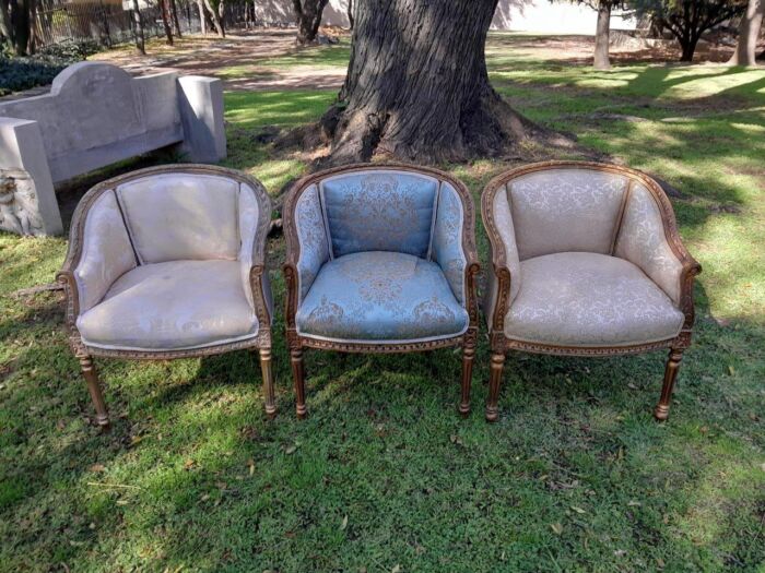 A 20th Century Set Of Three French Louis Style Tub Chairs - Image 3