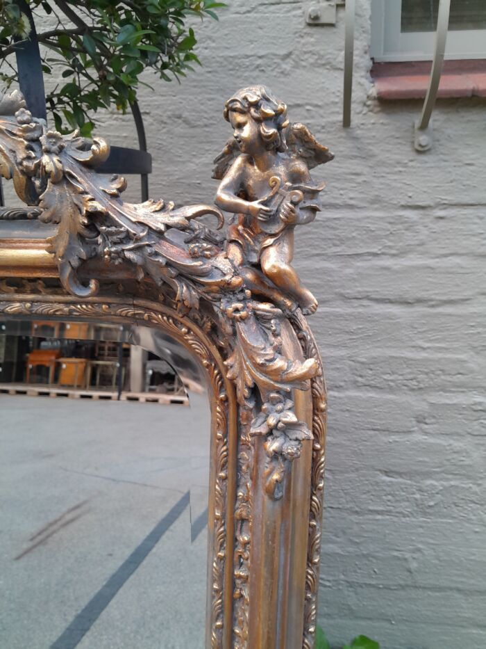 A French Style Ornately Carved and Gilded Bevelled Mirror - Image 4