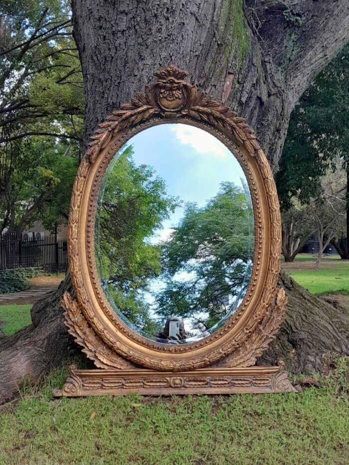 A French Style Ornately Carved and Gilded Bevelled Mirror