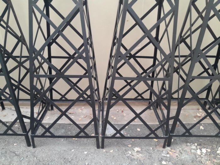 A Handmade Pair Of Wrought Iron Obelisks In A Hand Painted "Aged" Finish - Image 7