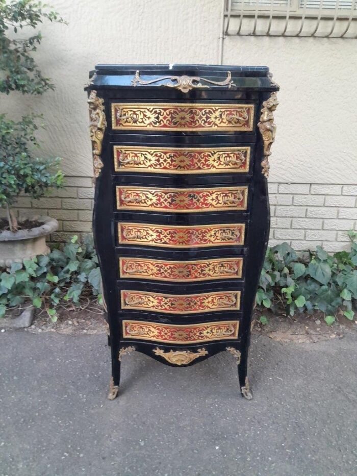 A 20th Century French Napoleon III Style Boulle Marquetry Tallboy Chest of Drawers