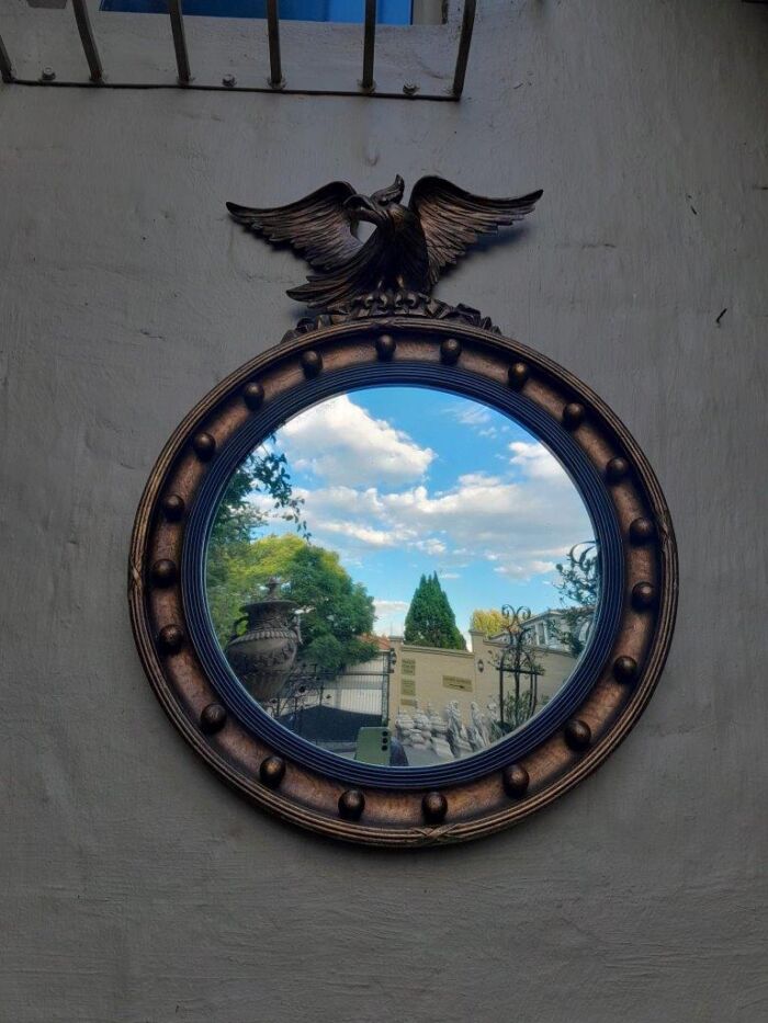 An Antique Regency Convex Eagle Mirror - Image 2