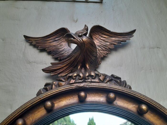 An Antique Regency Convex Eagle Mirror - Image 5