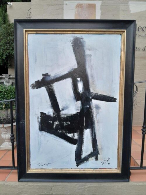 An Ornately Framed: Abstract Composition Signed and Framed in a Handmade Frame