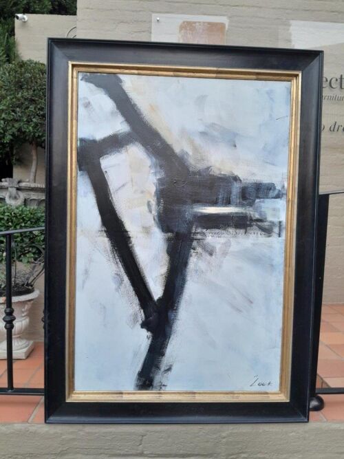 An Ornately Framed Abstract Composition Signed and Framed in a Handmade Frame