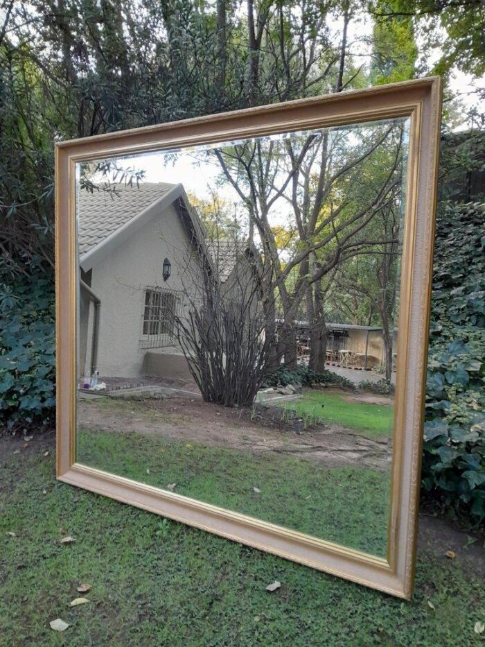 A 20th Century Massive Gilt Wood and Bevelled Mirror - Image 4