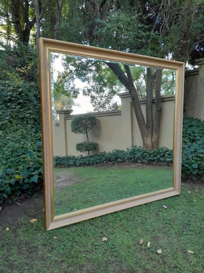 A 20th Century Massive Gilt Wood and Bevelled Mirror - Image 5