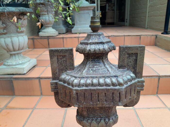 A 20th Century Pair  of Carved Stone Lamps - Image 5