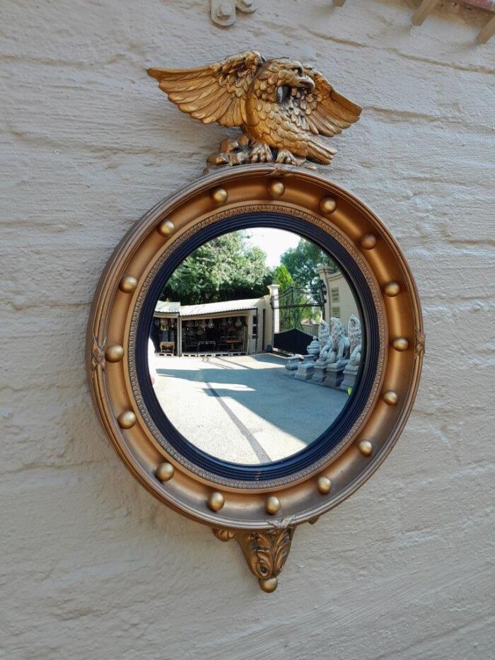 A 20th Century Regency Style Giltwood Convex Mirror