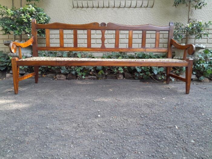 A 19th Century Africana Stinkwood Riempie Bench