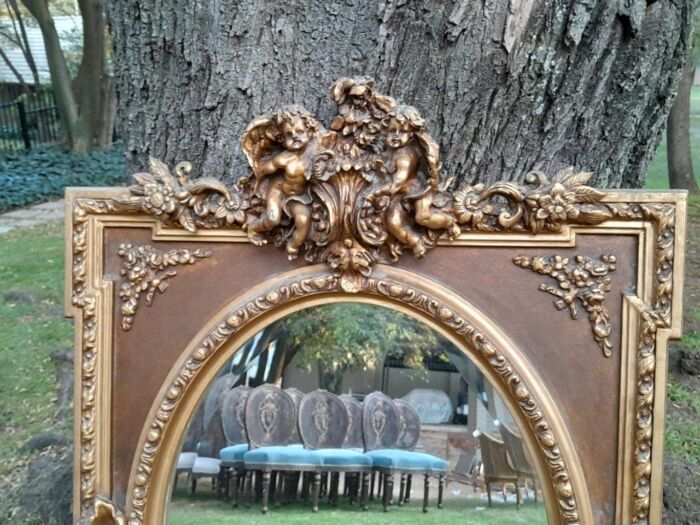 A French Rococo Style Ornately Carved and Gilded Bevelled Mirror - Image 8