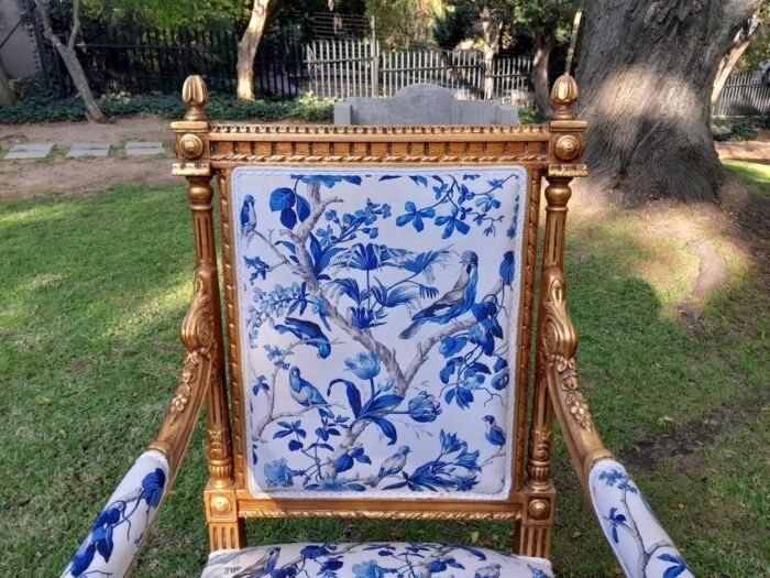 A Pair of French Style Ornately Carved Giltwood Arm Chairs - Image 14